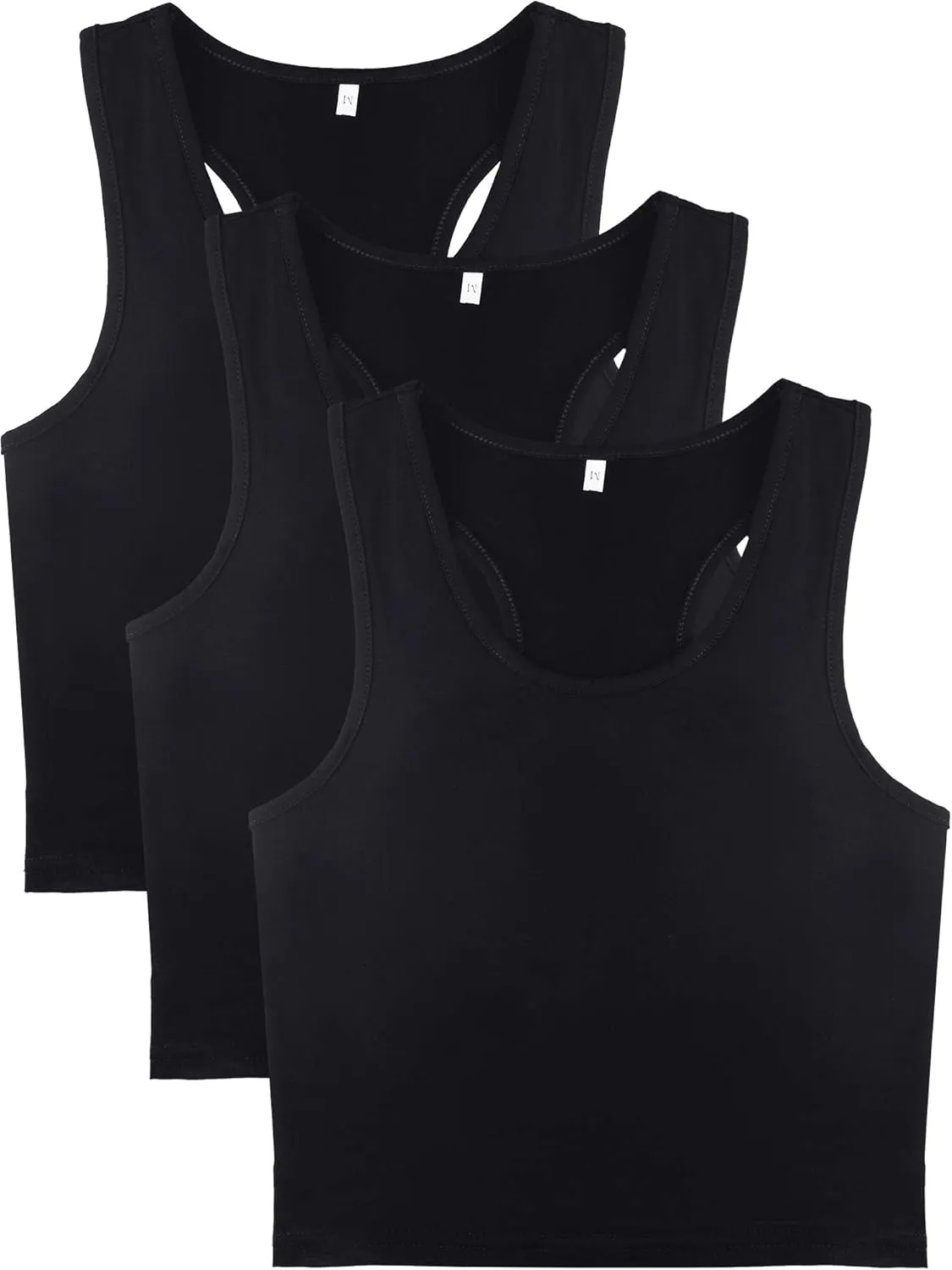 3 Pieces Crop Tops for Women, Workout Tops Basic Cropped Tank Tops Sleeveless Racerback Sports Gym Crop Tank for Teen Girls