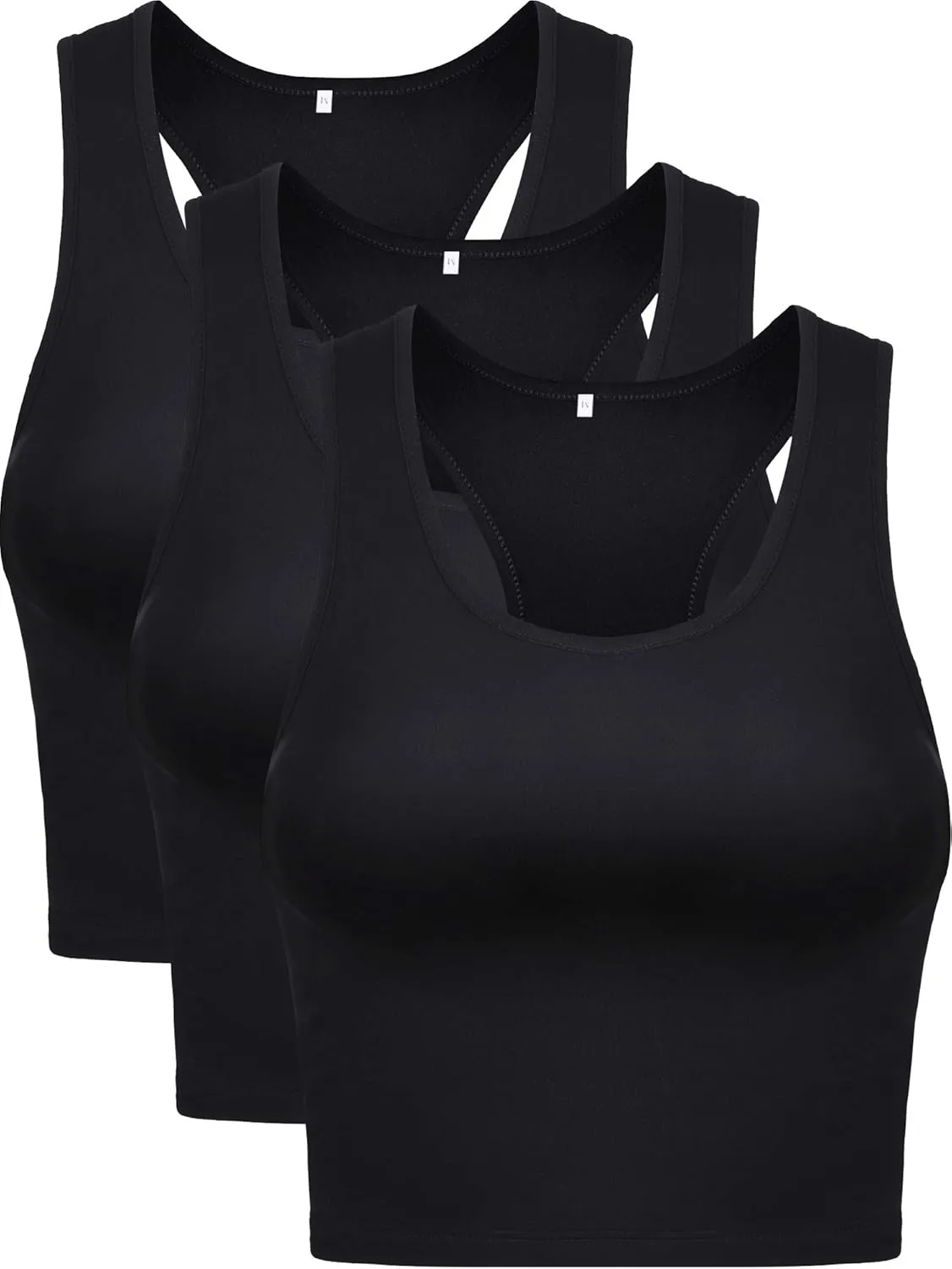 3 Pieces Crop Tops for Women, Workout Tops Basic Cropped Tank Tops Sleeveless Racerback Sports Gym Crop Tank for Teen Girls