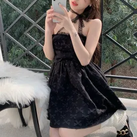 Aiertu - Late Night Rendevouz Goth Dress Dark Academia Kawaii Academia Y2K Cottagecore Coquette Fairycore Dollette Princesscore