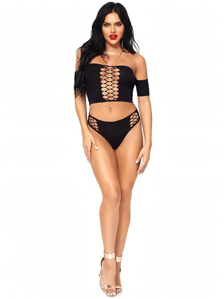 Bad Intentions Black Crop Top Set