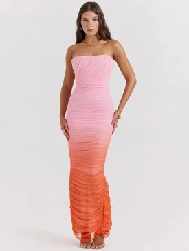 Capucine - Strapless gradient dress
