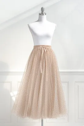 Chloe Tulle Midi Skirt - Polka Dot
