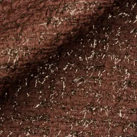 Chocolate Brown Lurex Wool Bouclé