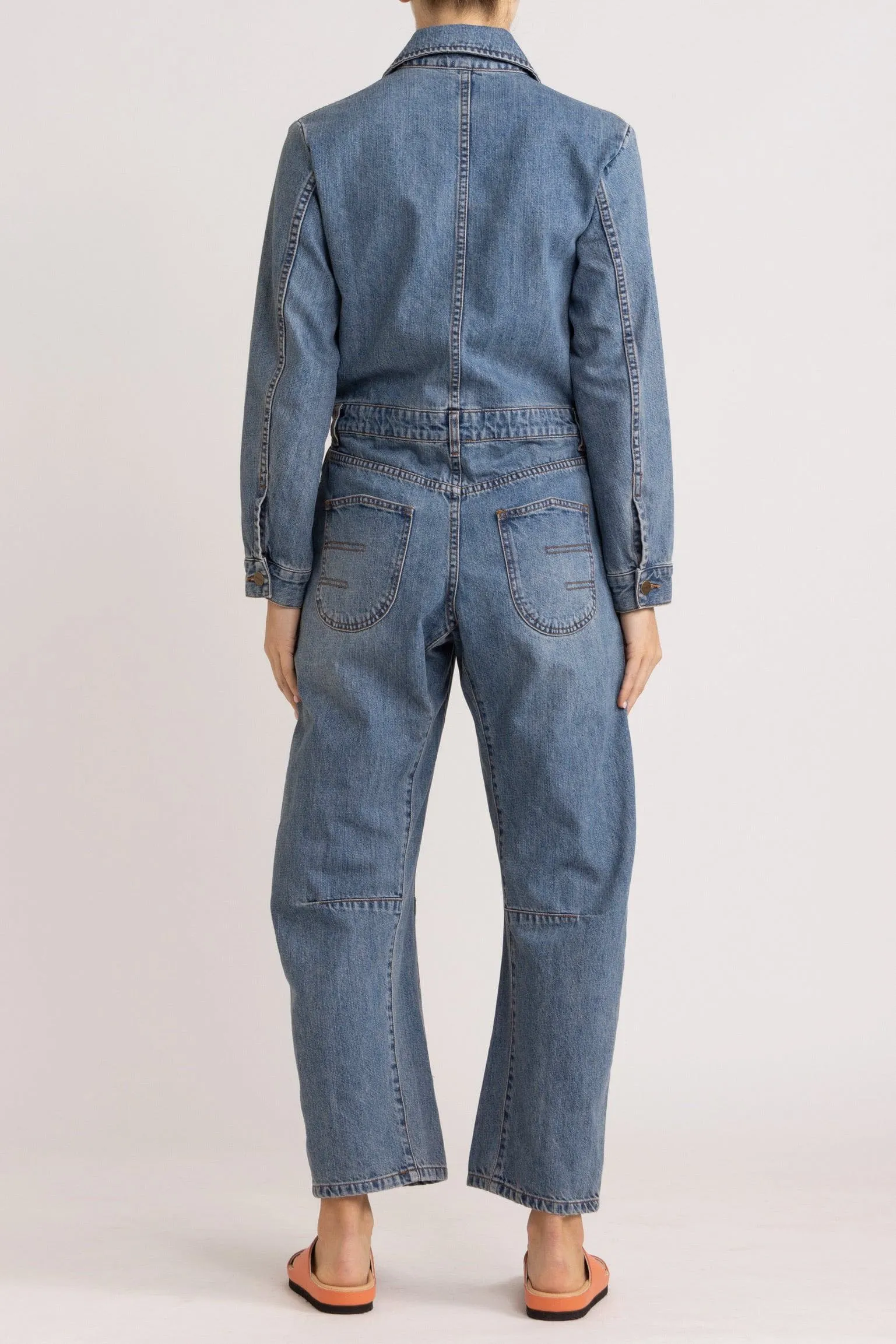 Clay Washed Denim Jumpsuit