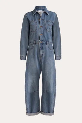 Clay Washed Denim Jumpsuit