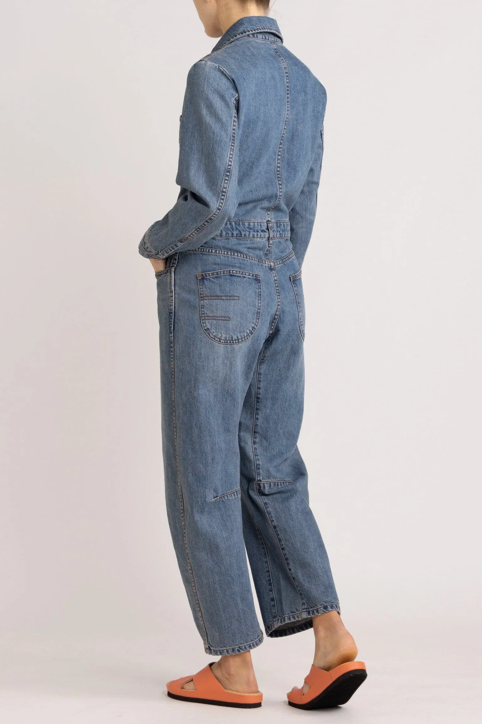 Clay Washed Denim Jumpsuit