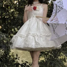 Crystalline Frosted Rose Wedding Cake      Dress Kawaii Academia Y2K Cottagecore Coquette Fairycore Dollette Princesscore