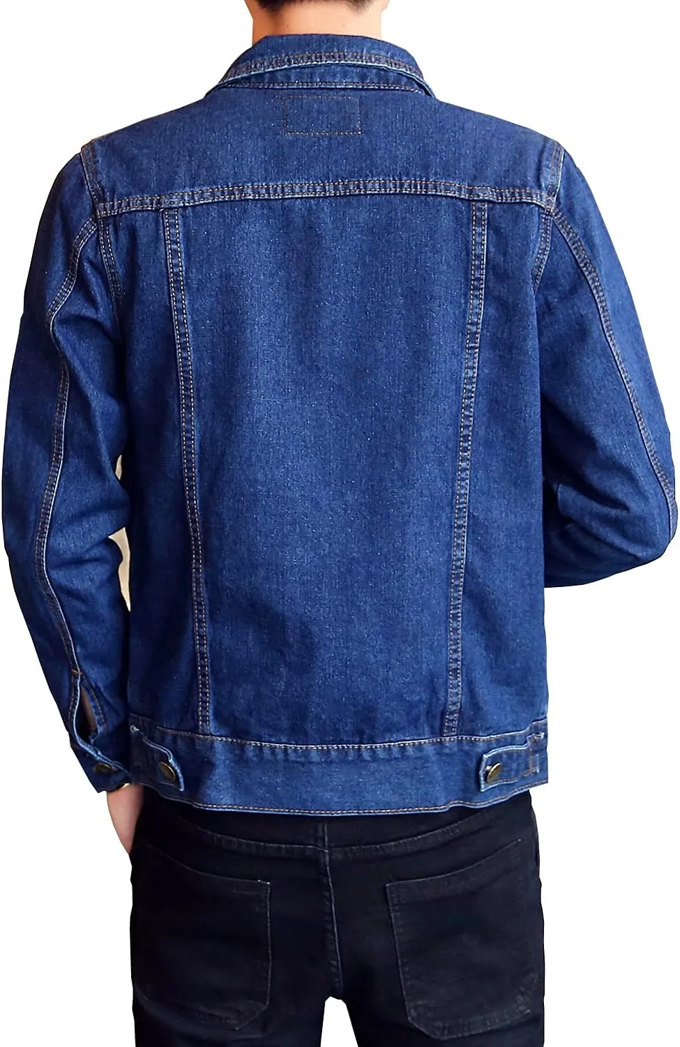 DAVID.ANN Men's Denim Jacket Slim Fit Trucker Coat