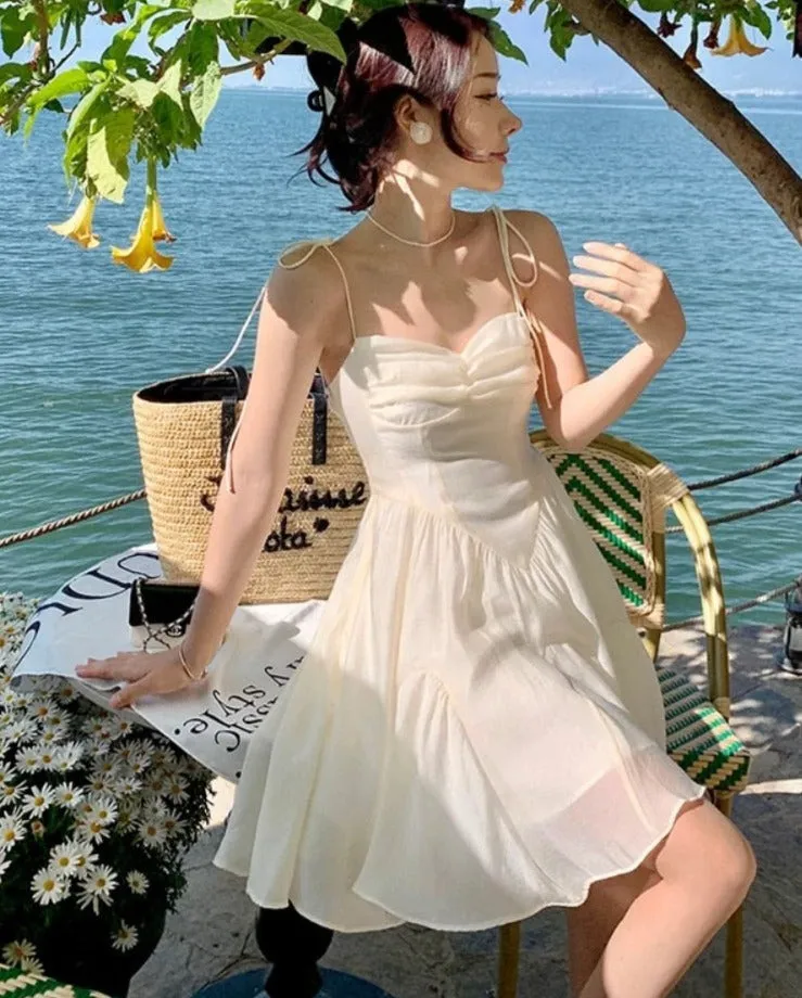 deanwangkt Summer Sexy Fairy Dress Women Sweet Elegant Backless Mini Dresses Korean Fashion High Waist Party Casual Dress New