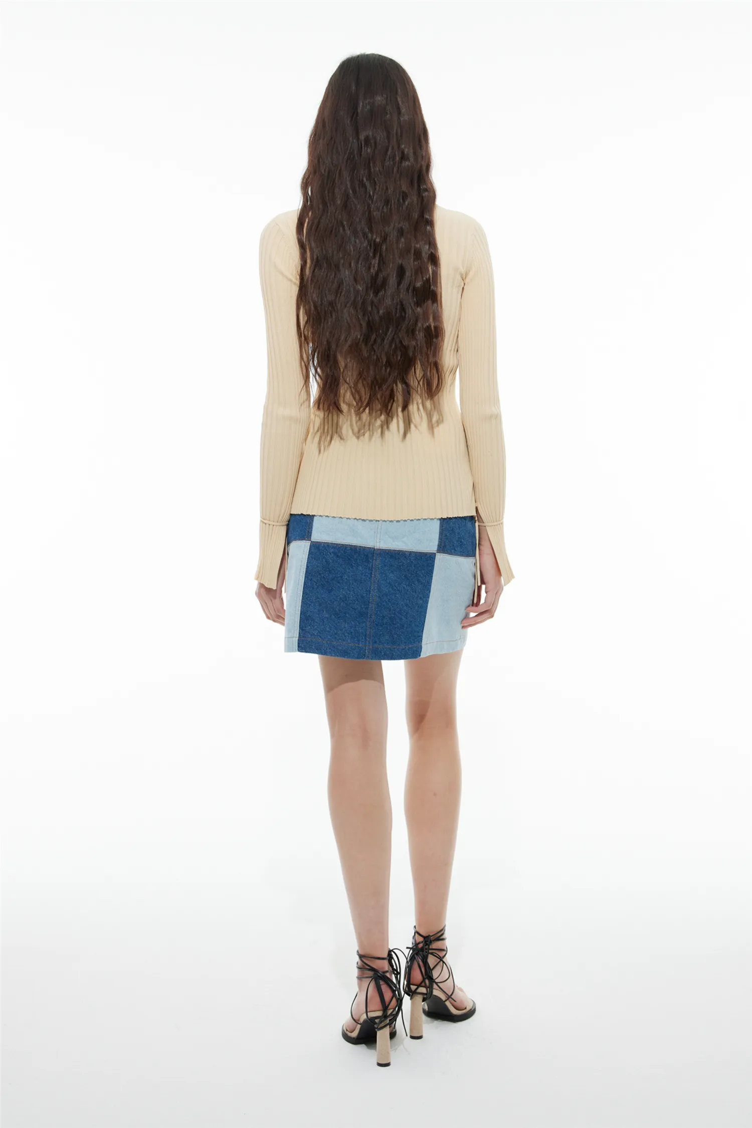 Denim Patchwork Skirt