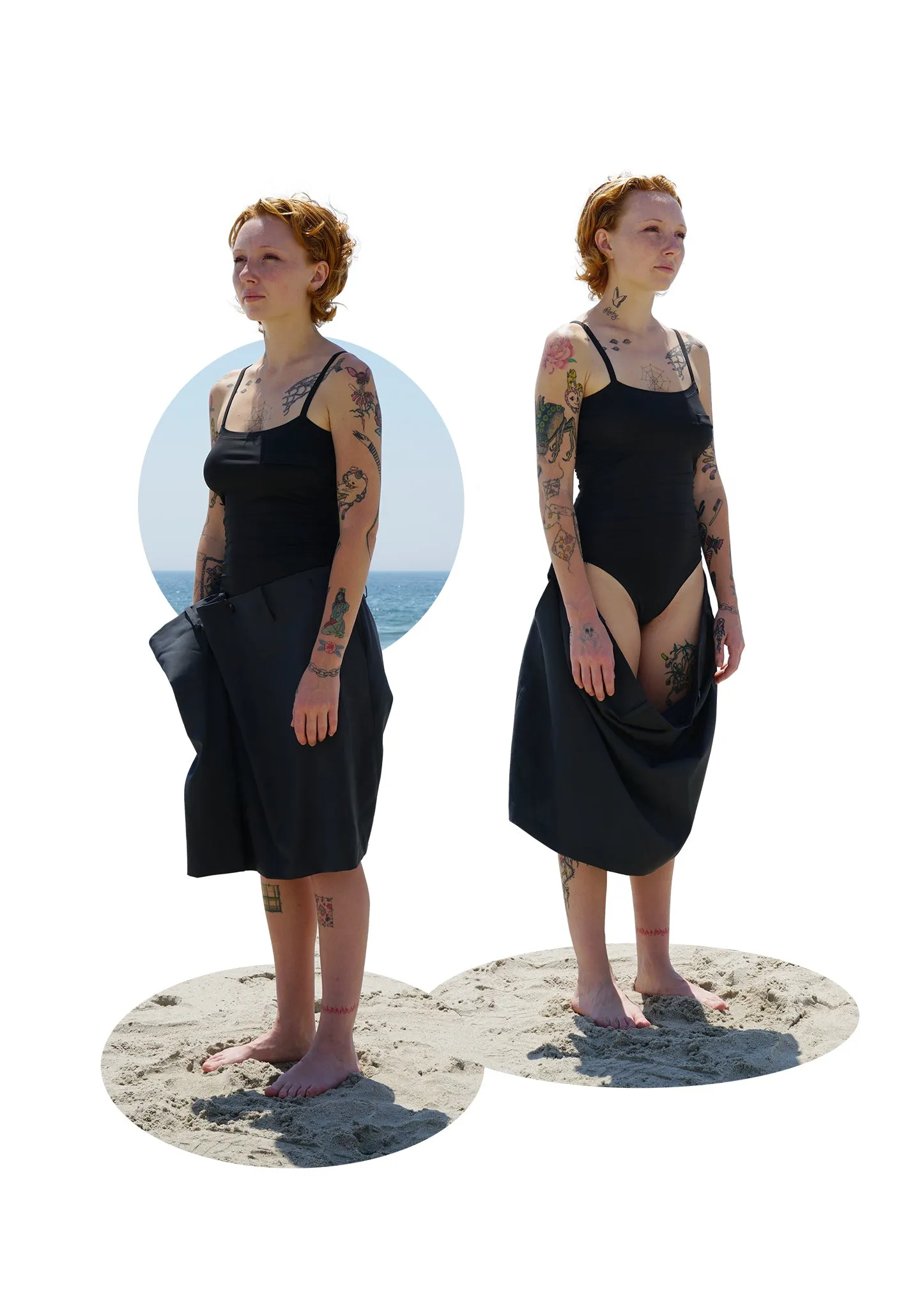 DRAPED SKIRT BODYSUIT