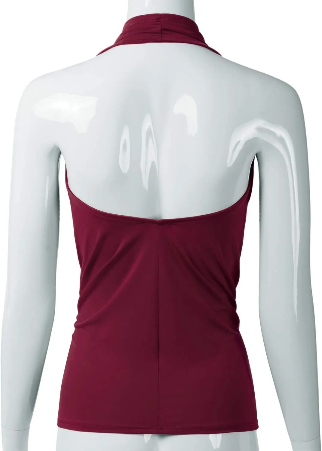 EIMIN Women's Casual Halter Neck Draped Front Sexy Open Back Tank Top (S-3XL)