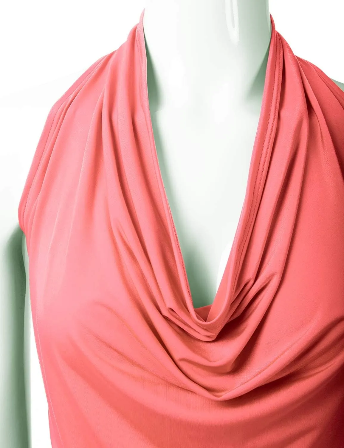 EIMIN Women's Casual Halter Neck Draped Front Sexy Open Back Tank Top (S-3XL)