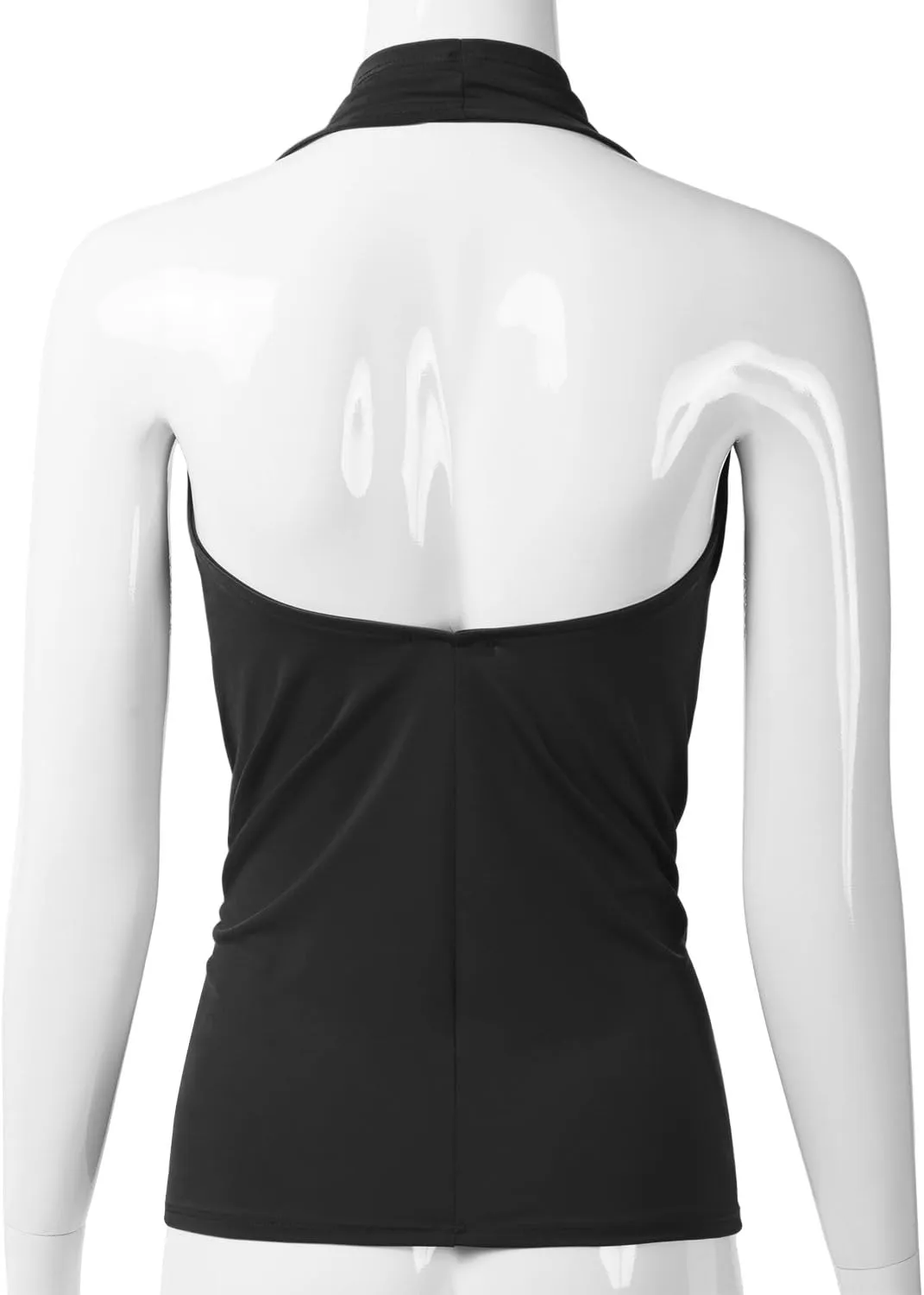 EIMIN Women's Casual Halter Neck Draped Front Sexy Open Back Tank Top (S-3XL)