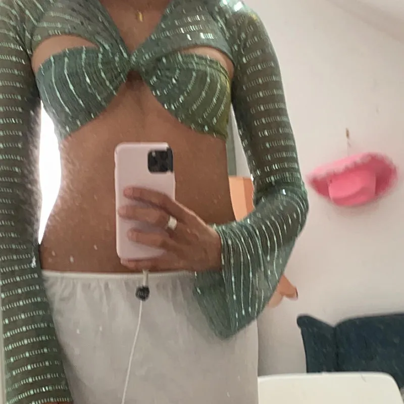 Fashionkova Jennica Mesh Sequin Top