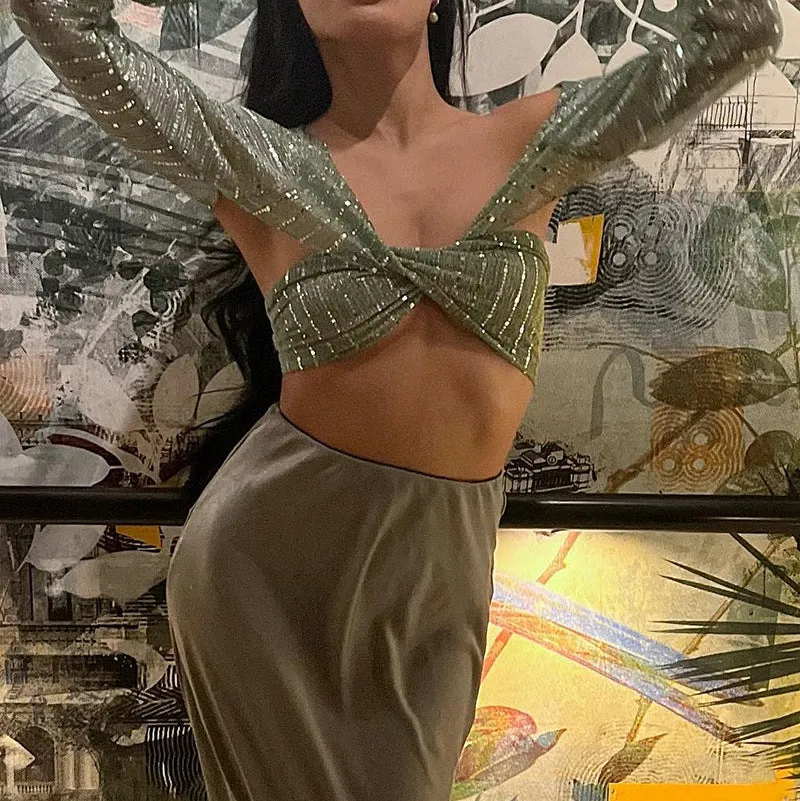 Fashionkova Jennica Mesh Sequin Top