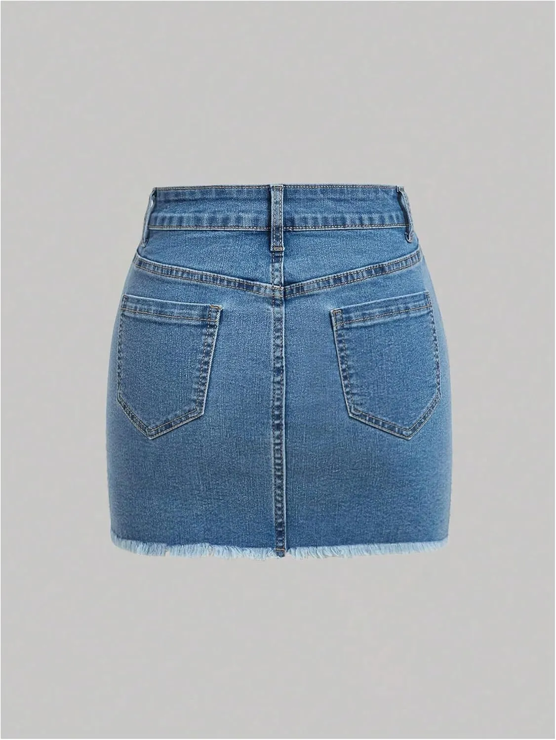 Floerns Women's Distressed Ripped Denim Skirt Y2k Raw Hem Jean Mini Skirts