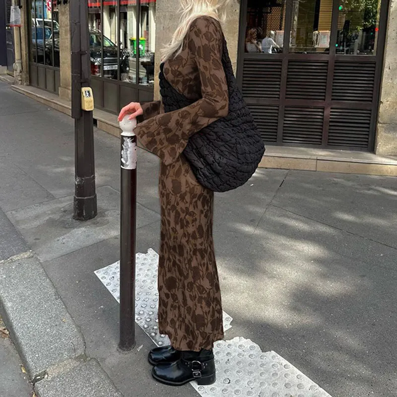 Flytonn-hoco dresses homecoming dresses  women dress to impress  y2k outfits spring summer women's dress Fairy Grunge Floral Maxi Dress