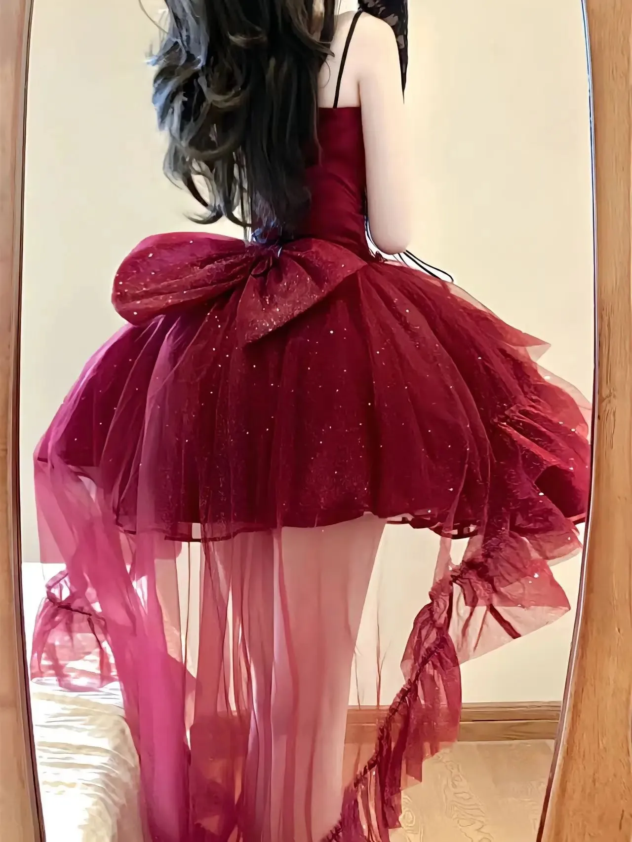 Girlary Fairy Lolita Women Dress Cute Girls Spaghetti Straps Glittering Pettiskirt Trailing Blue Princess Gift Adult Dress
