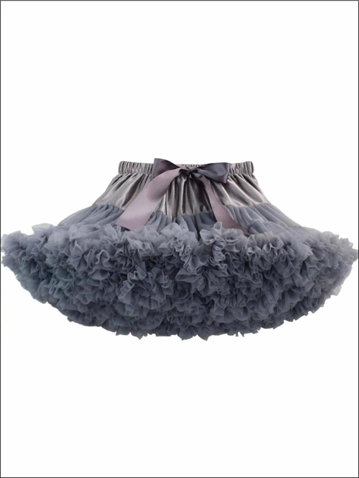 Girls Tiered Ruffle with Satin Sash Princess Tutu Skirt