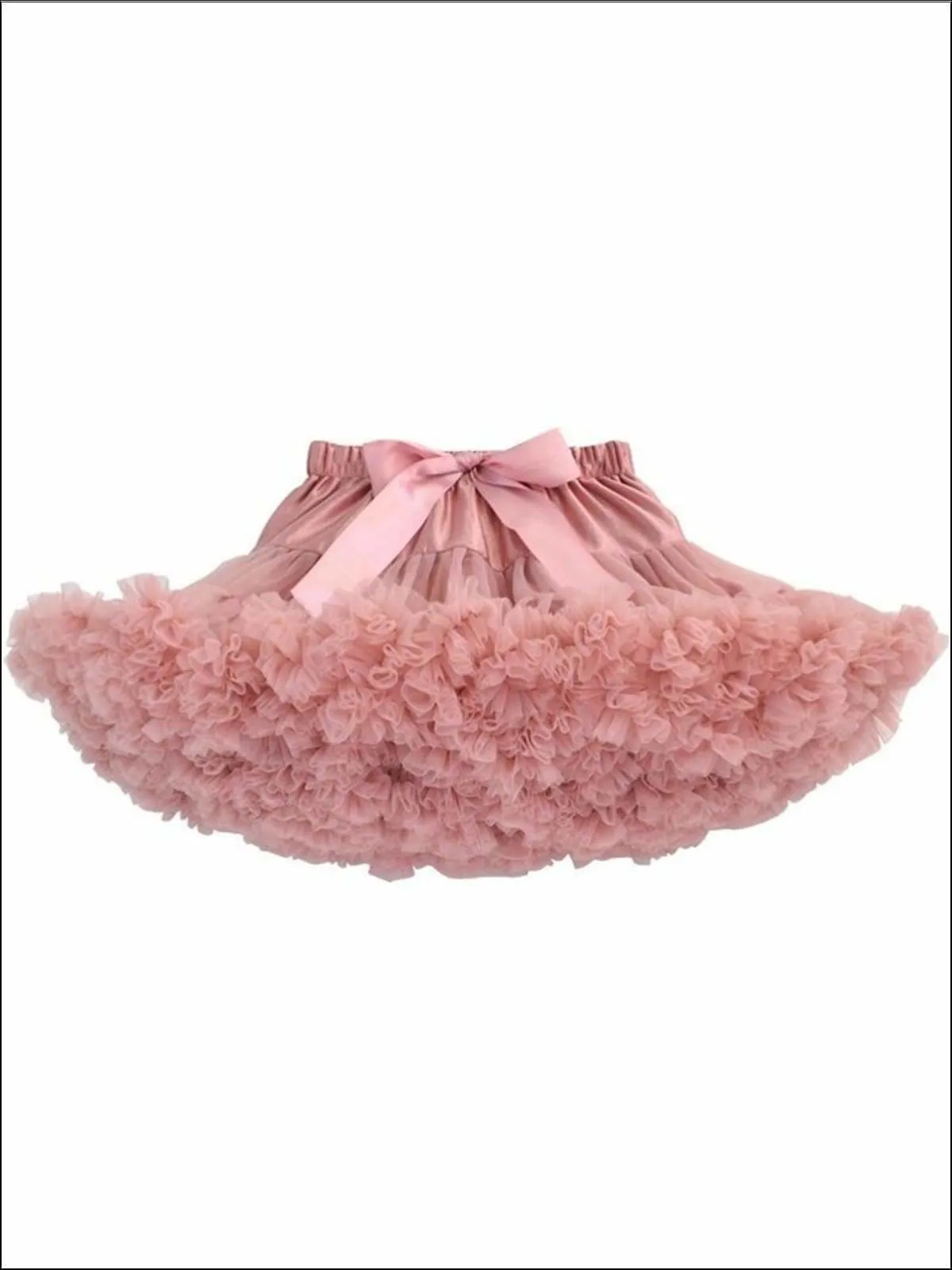 Girls Tiered Ruffle with Satin Sash Princess Tutu Skirt
