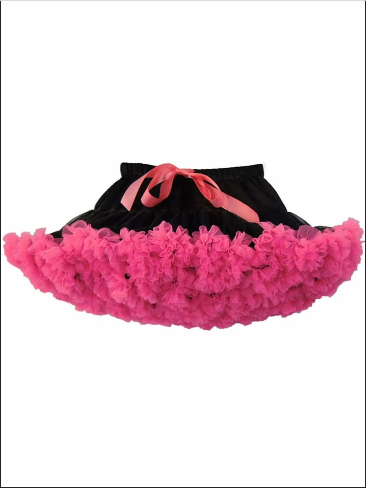 Girls Tiered Ruffle with Satin Sash Princess Tutu Skirt