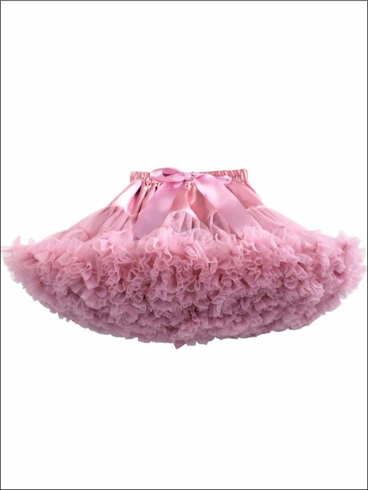 Girls Tiered Ruffle with Satin Sash Princess Tutu Skirt