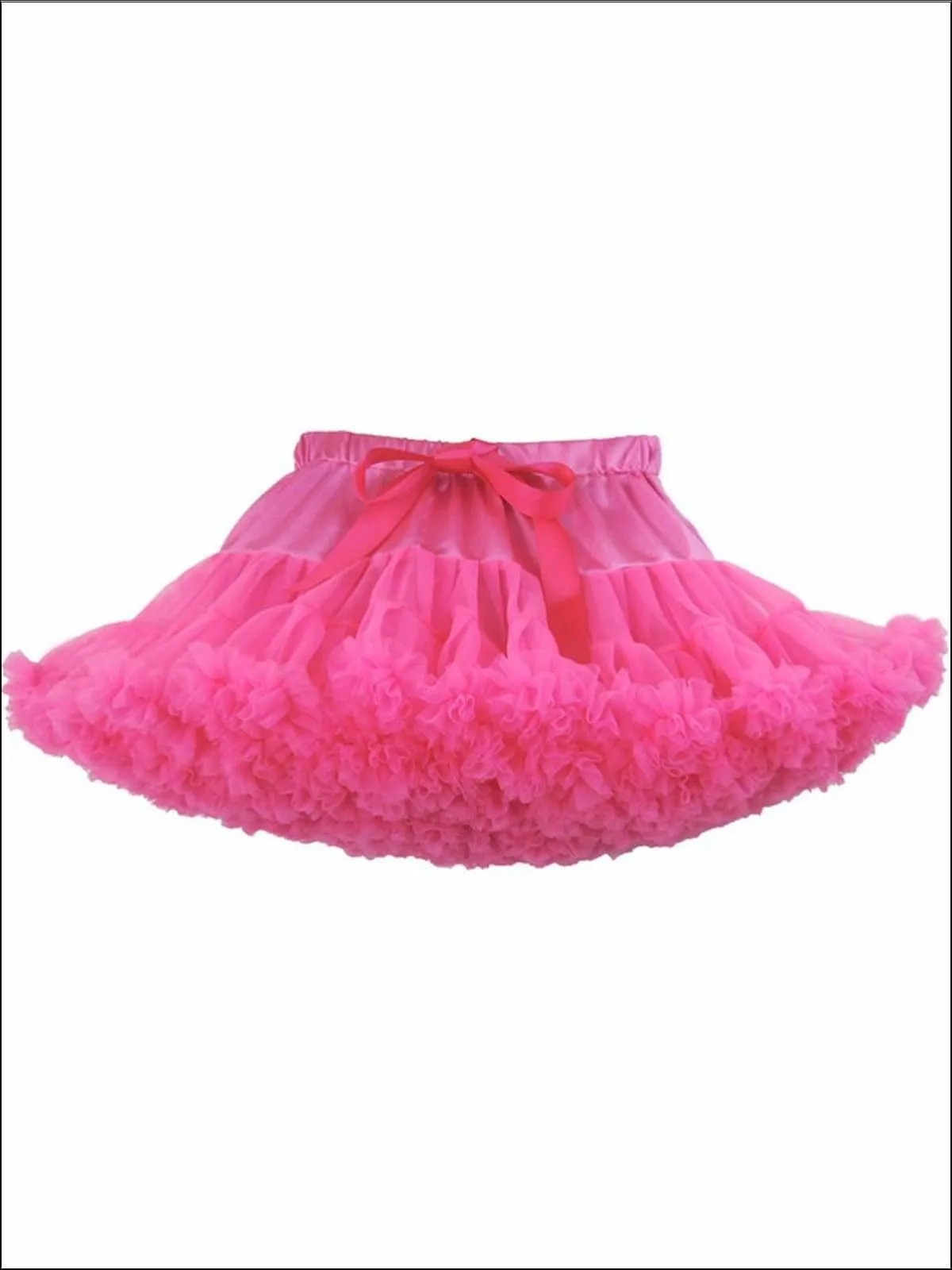 Girls Tiered Ruffle with Satin Sash Princess Tutu Skirt