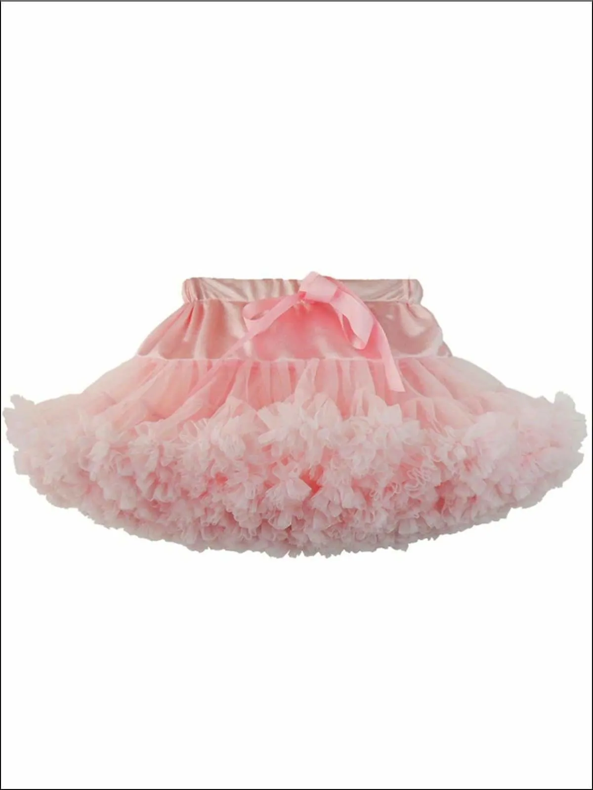 Girls Tiered Ruffle with Satin Sash Princess Tutu Skirt