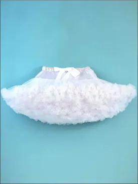 Girls Tiered Ruffle with Satin Sash Princess Tutu Skirt