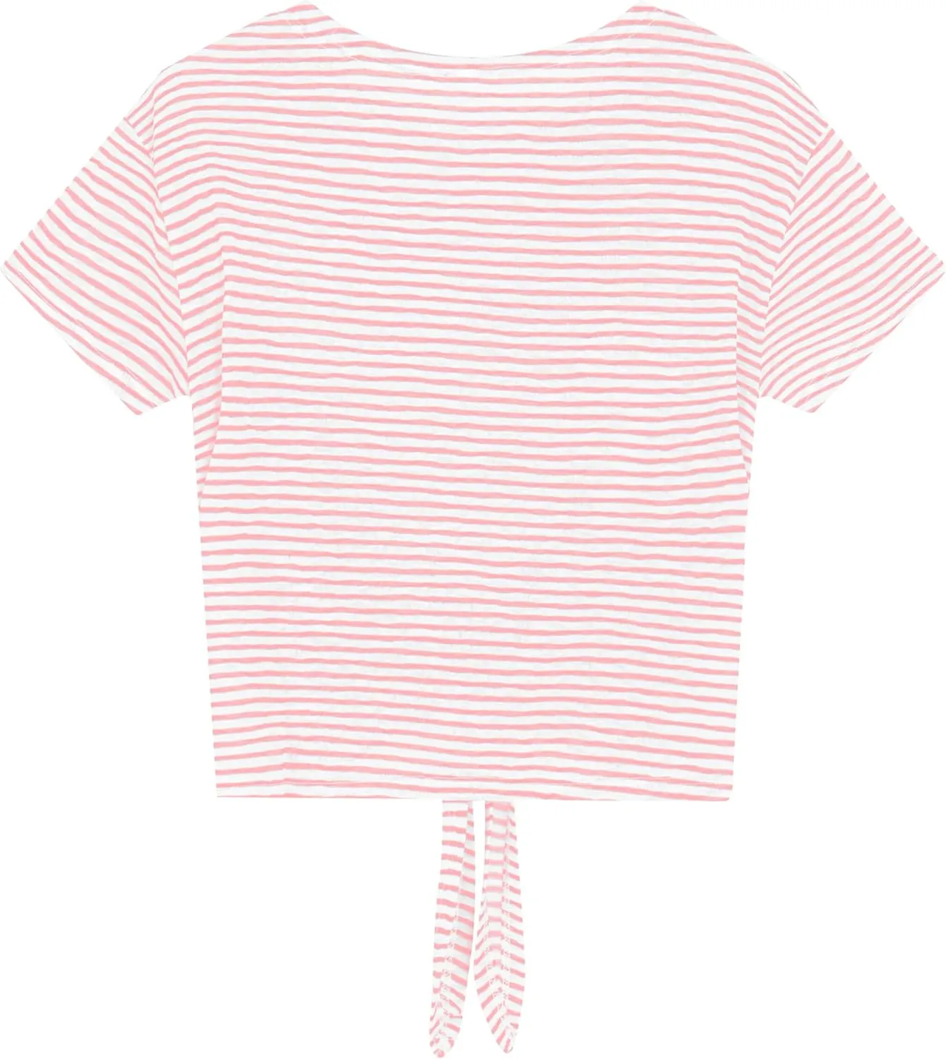 Iandroiy Women's Summer Causal Short Sleeve Blouse Round Neck Crop Tops Twist Front Tee T-Shirt