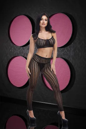 Jacquard Crop Top and Pants Set
