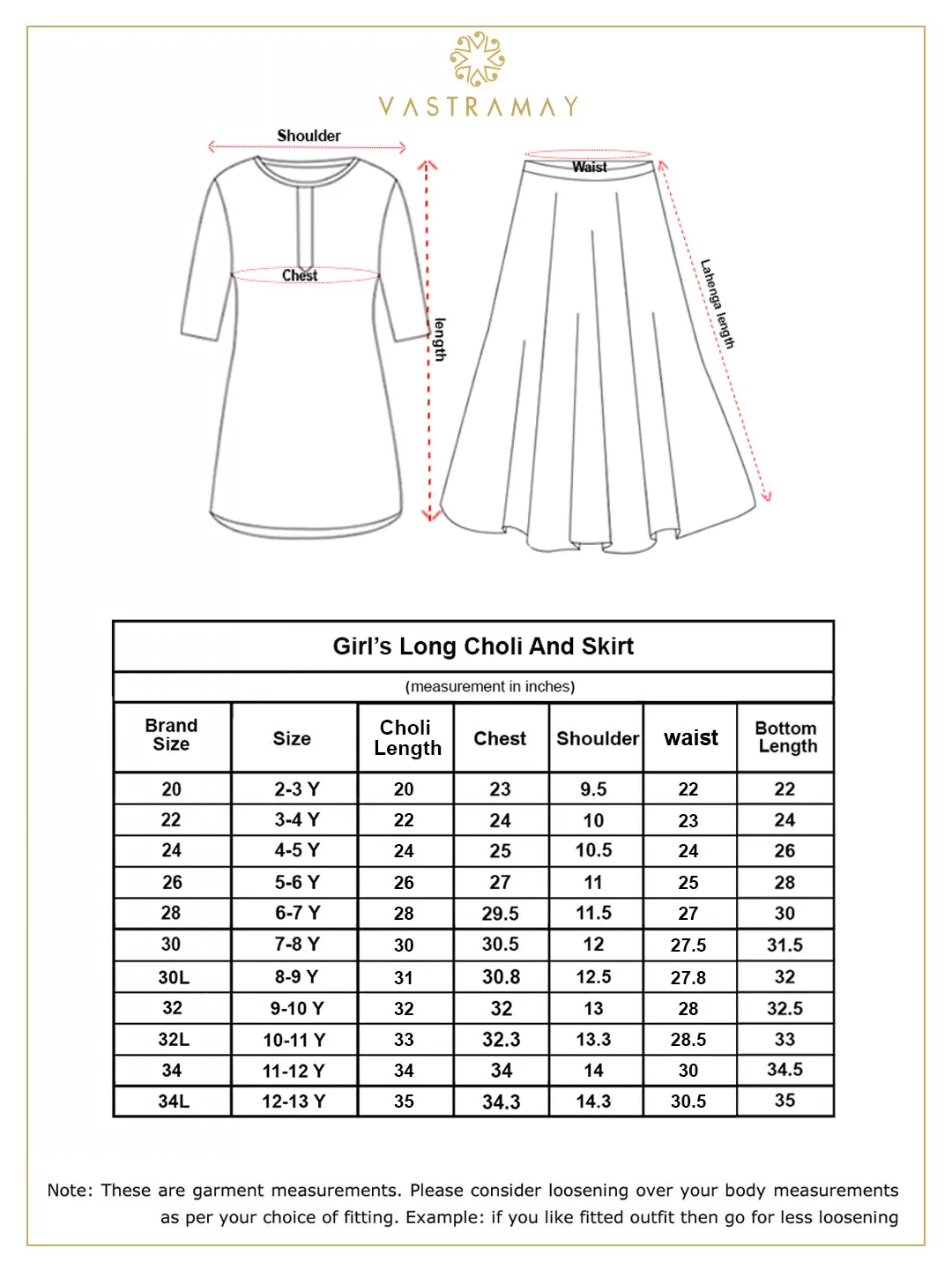 Jashvi Girl's Maroon Mirror Work Flared Kurta Long Skirt Set