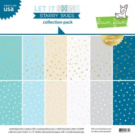 Lawn Fawn-Paper-Let It Shine- Starry Skies- Collection Pack 12 x 12