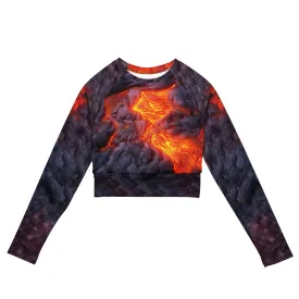 Long-Sleeve Crop Top Hot Lava