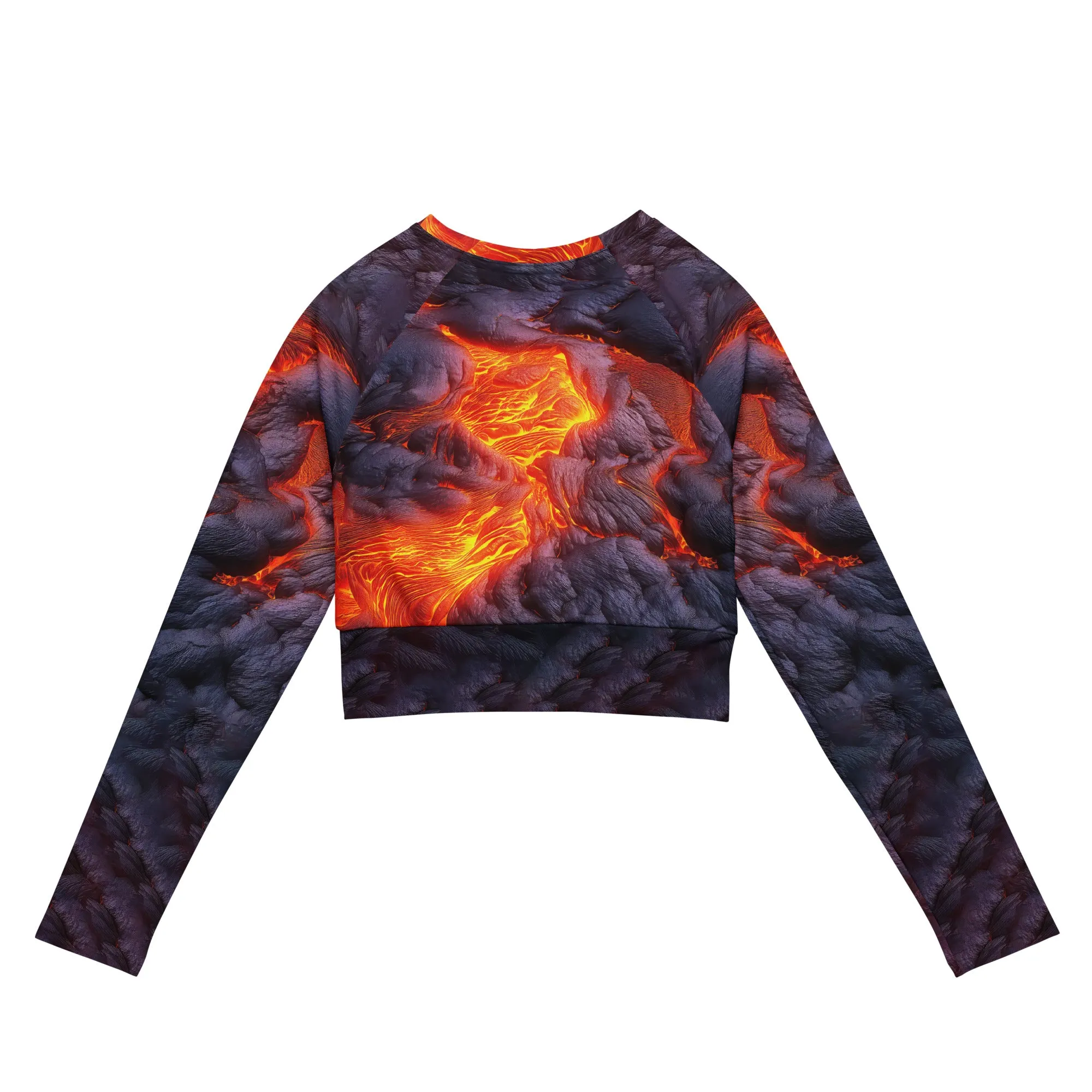 Long-Sleeve Crop Top Hot Lava