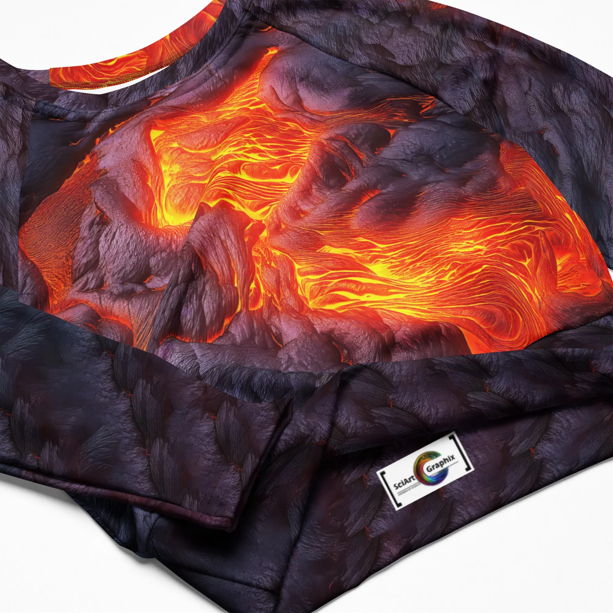 Long-Sleeve Crop Top Hot Lava