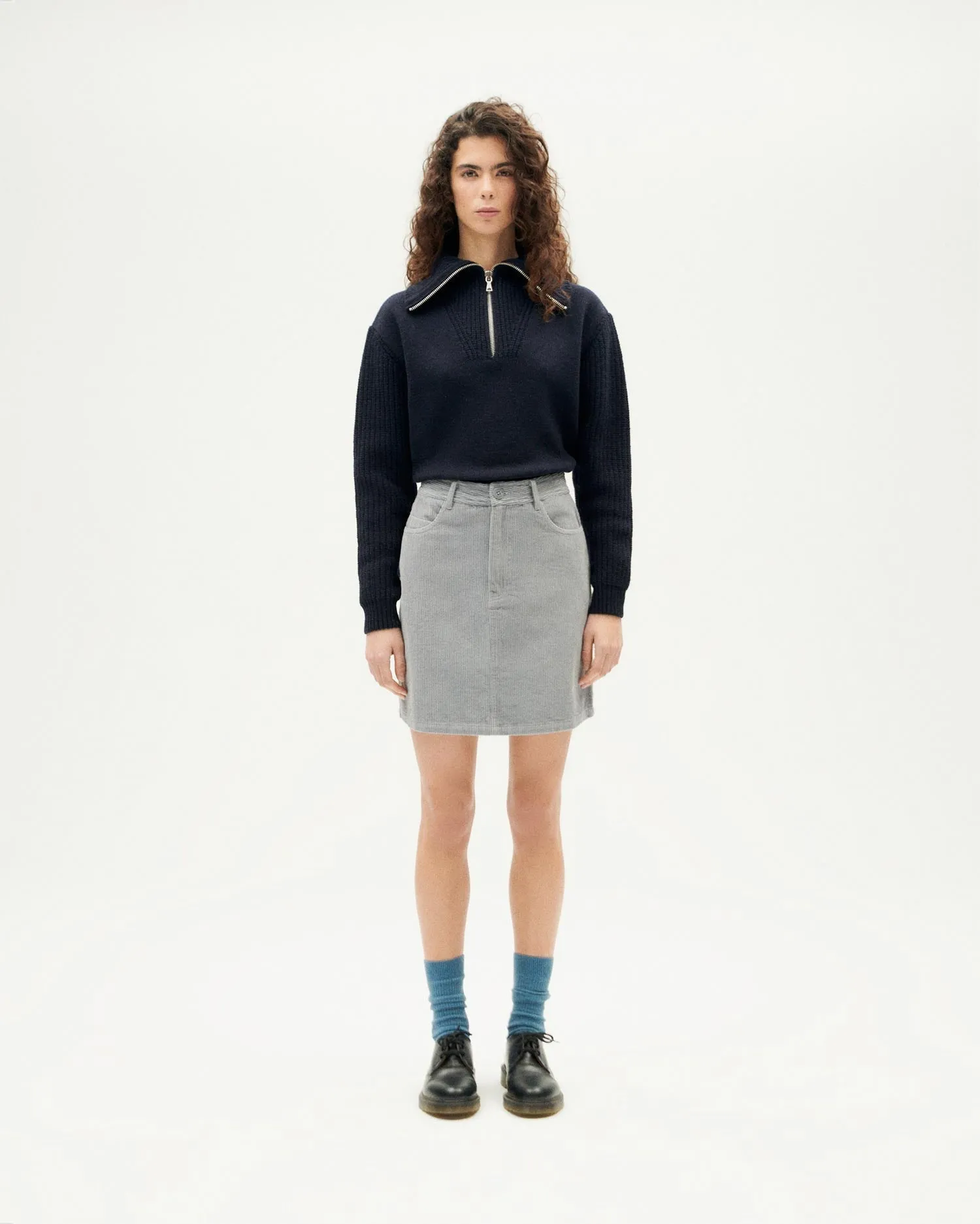 Marsha Corduroy Skirt Grey
