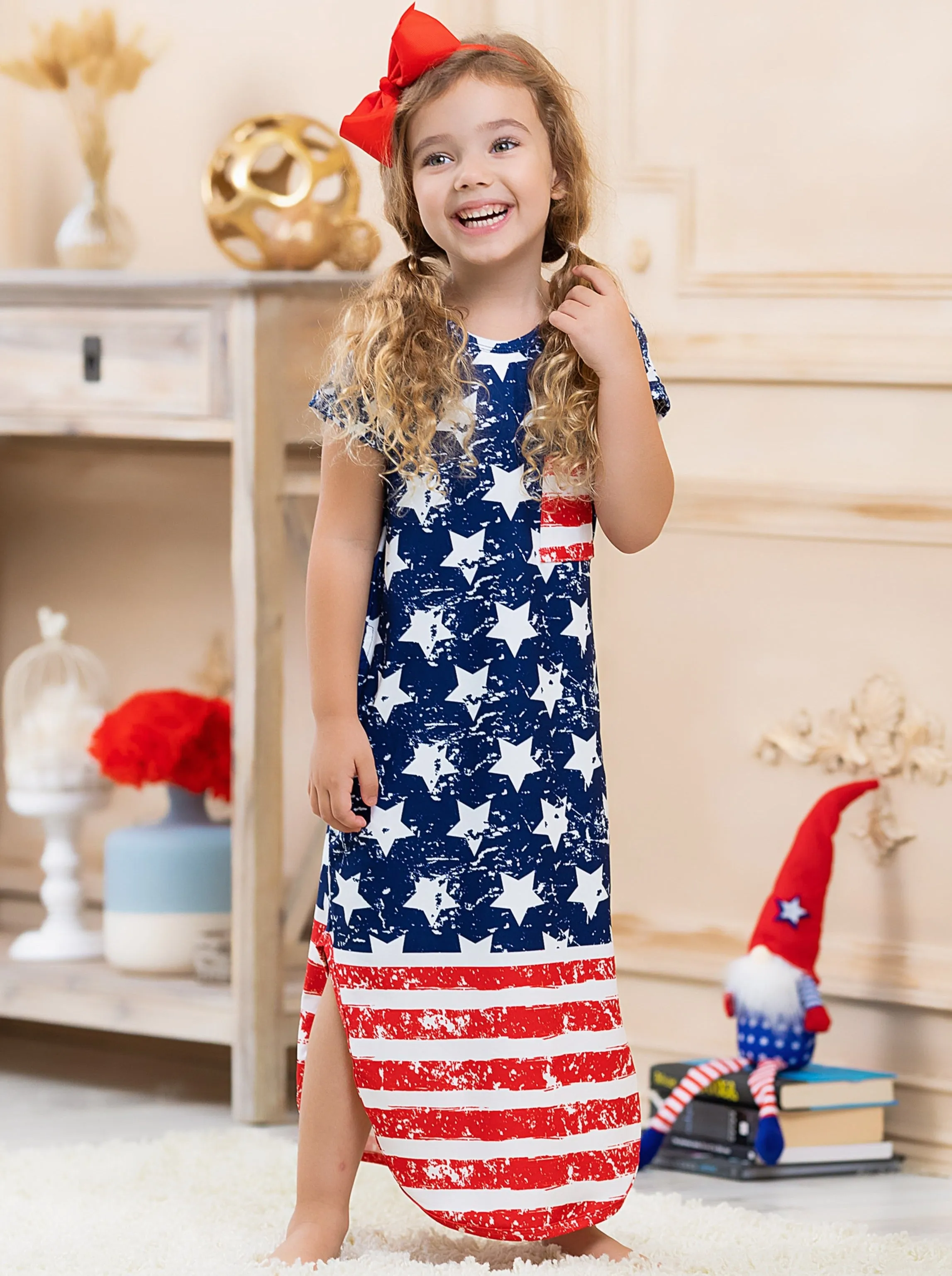 Mommy and Me For the Stars and Striped Matching Maxi Dress