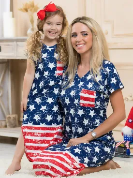 Mommy and Me For the Stars and Striped Matching Maxi Dress