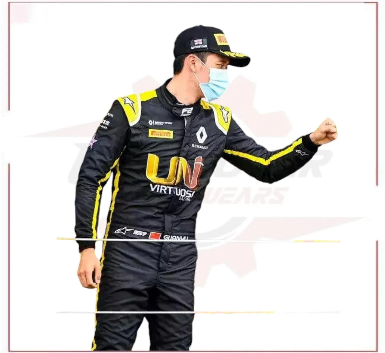 New 2020 Zhou Guanyu Renault F2 Race Suit