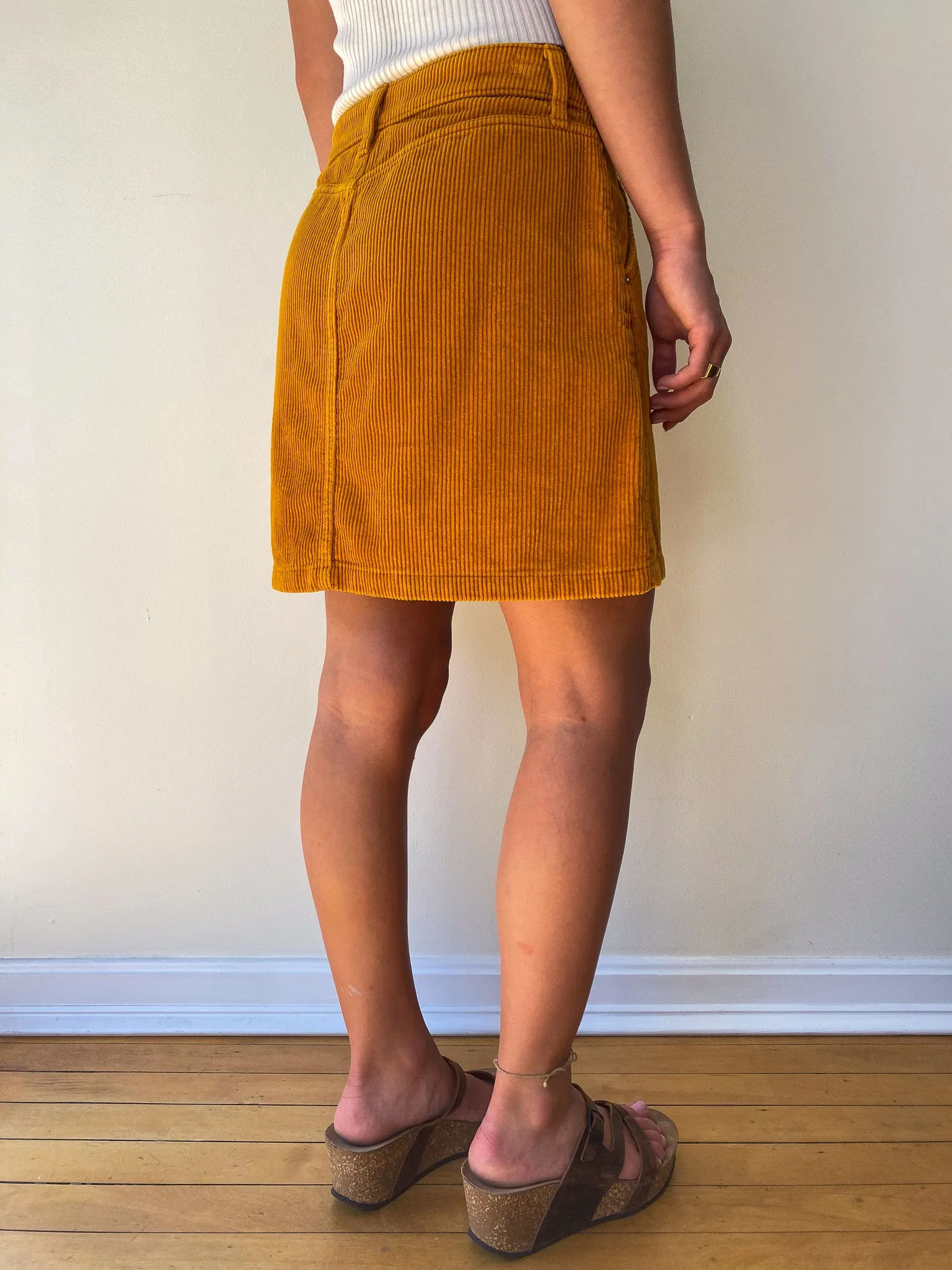 ORANGE CORDUROY SKIRT—[28]