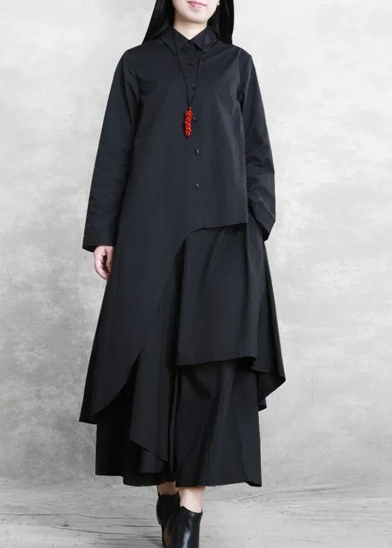 Original designer style black suit female 2021 autumn new irregular personality two-piece suit