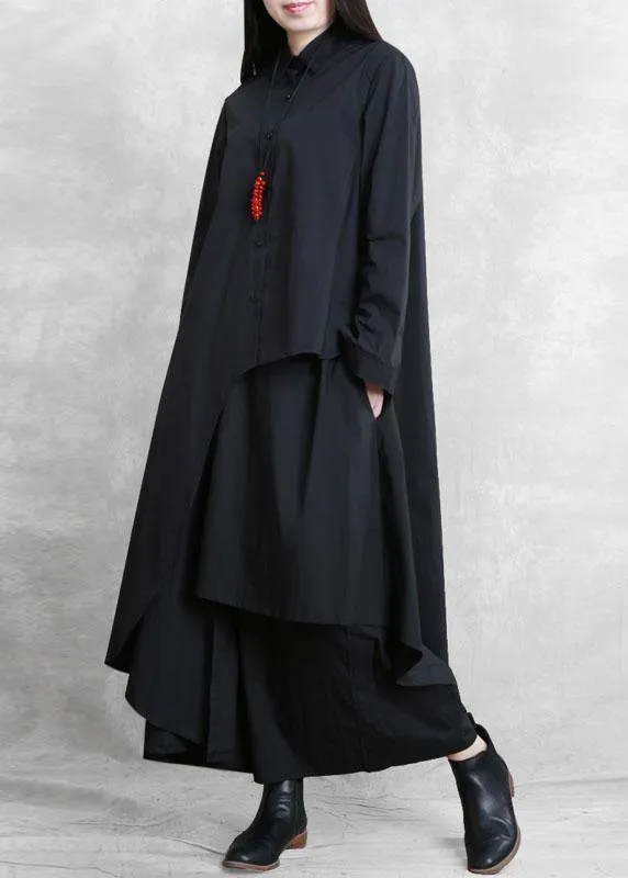 Original designer style black suit female 2021 autumn new irregular personality two-piece suit