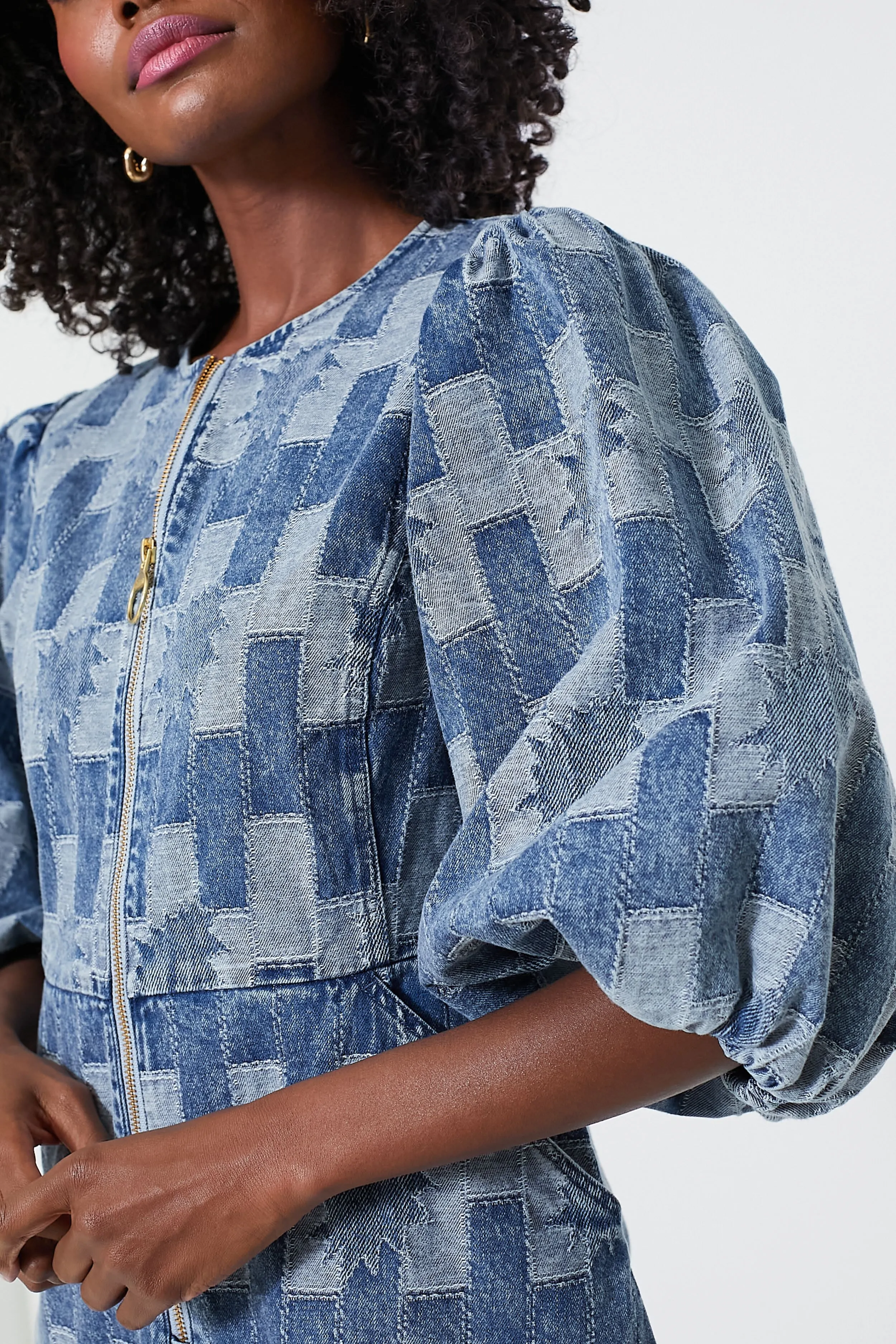 Patchwork Denim Bowhill Mini Dress