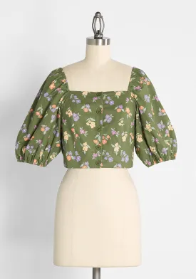 Playful Passage of Time Cropped Top