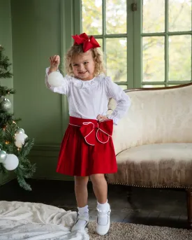 Red Bow Christmas girl skirt