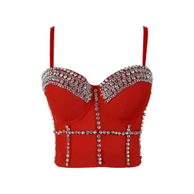 Rhinestones Bra Nightclub Party Hall Stage Corset Vest
