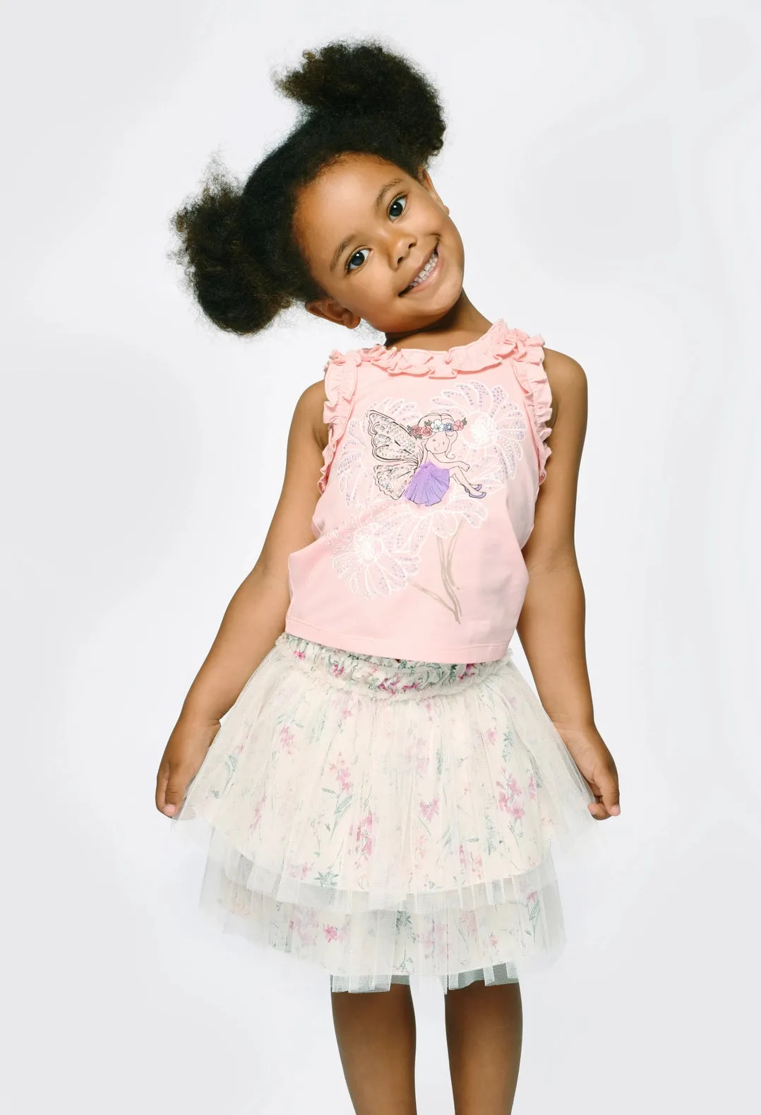 Ruffle Top w/ Fairy Print