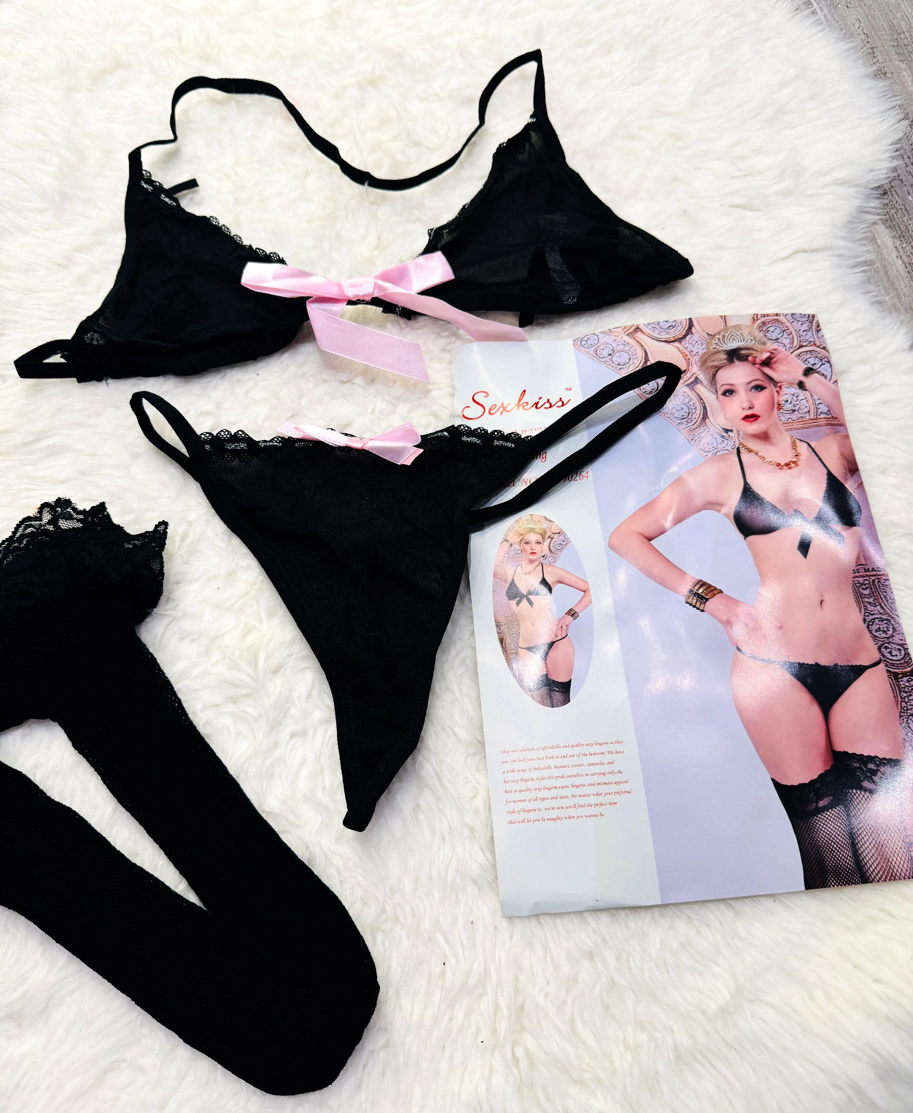 Sajiero Sk 3pcs Fancy Transparent Bikini Set
